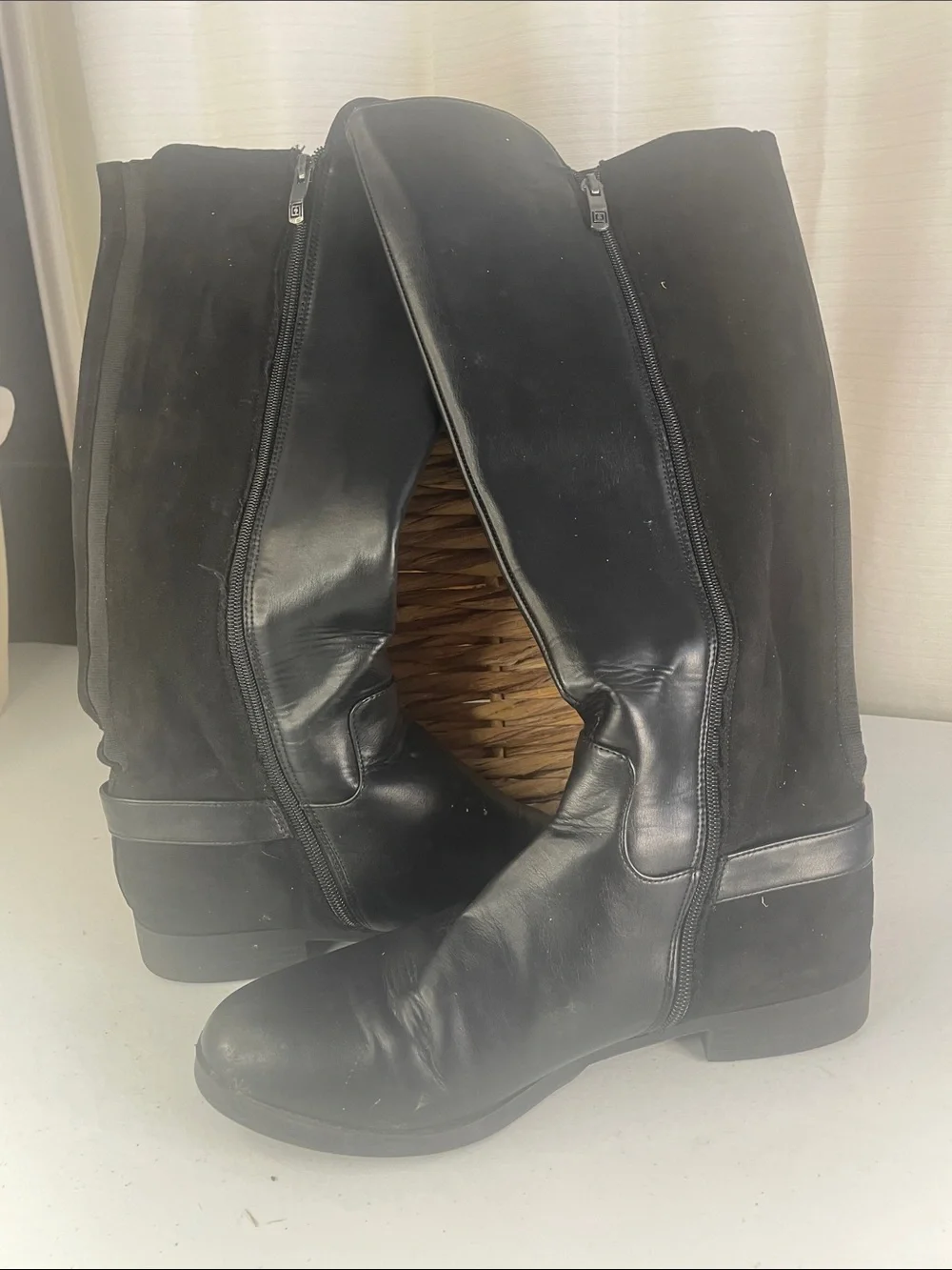 Liz Claiborne Black Over-the-Knee Leather Riding Boots